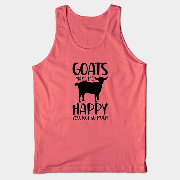 Goats make me happy, you not so much Tank Top by GardenViewFarm Tees